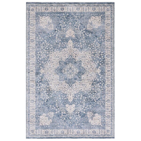 Safavieh 6 x 9 ft. Winston Transitional Rectangle Power Loomed Rug Blue & Creme WNT198M-6 - main